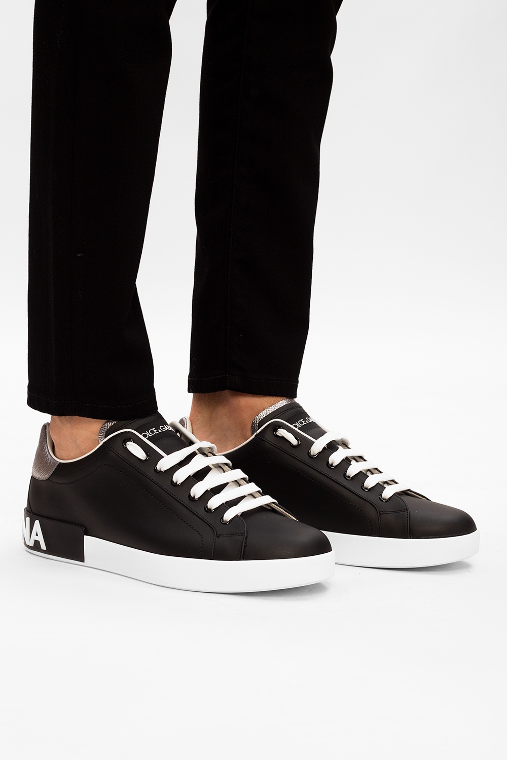 dolce and gabbana men's black sneakers